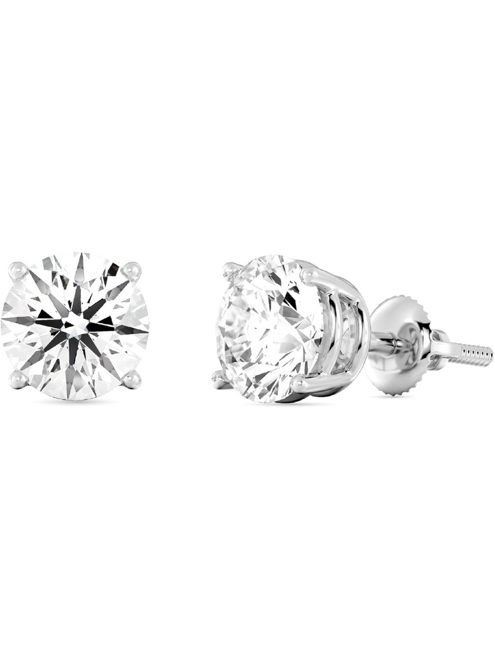 1/2 CTW 10k White Gold Authentic Diamond Stud Earrings
